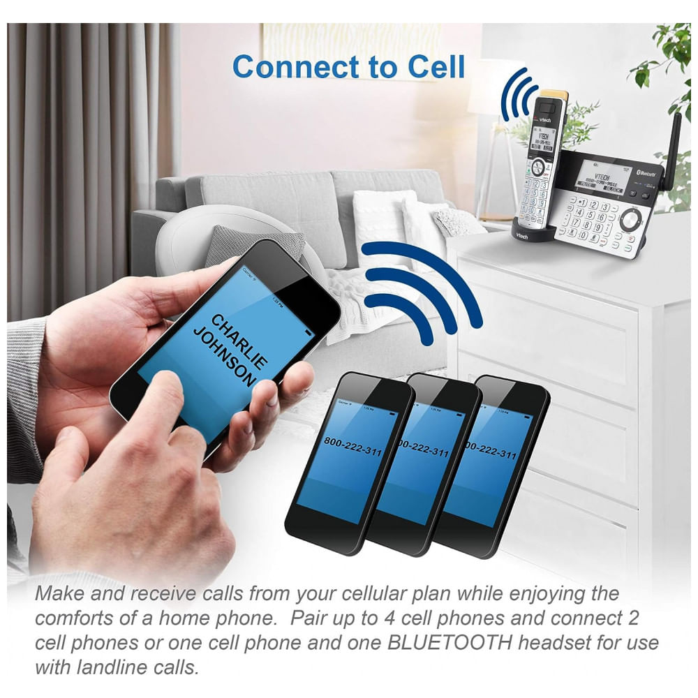 Encontraproduto.com.br - Conjunto De Telefones Vtech Is8151-3, Dect 6.0, Sem Fio, 3u