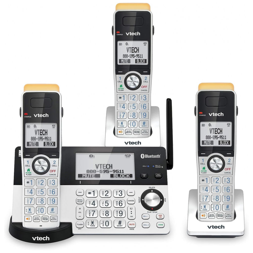 Encontraproduto.com.br - Conjunto De Telefones Vtech Is8151-3, Dect 6.0, Sem Fio, 3u
