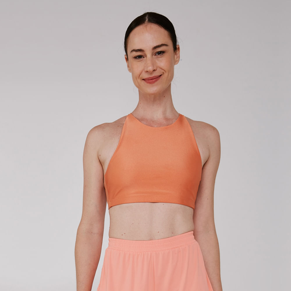 Top Fitness Tela Elle - Pêssego