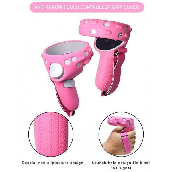 Encontraproduto.com.br - Alça de cabeça para Oculus Quest 2 com capa de silicone para controle de toque, capa protetora de concha VR e capa facial VR 6 em 1 conjunto de