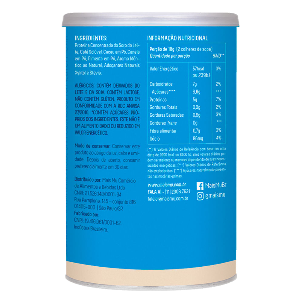 Encontraproduto.com.br - Cappuccino Proteico Tradicional com Canela e Pimenta 200g +Mu