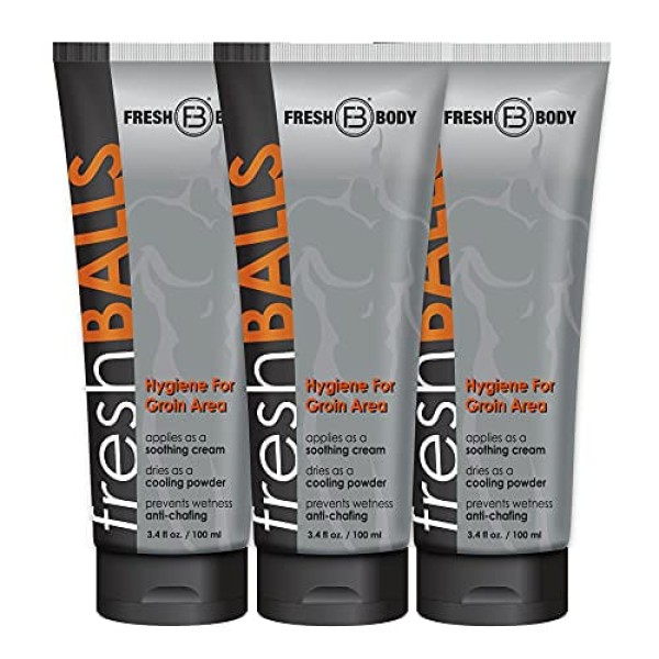 Encontraproduto.com.br - Corpo Fresco Fb - Loção De Bolas Frescas, 3.4 Fl Oz (3 Pack) | Creme De Sooção Masculino Anti-chafing Para Desodorante De Bolas De Pó E