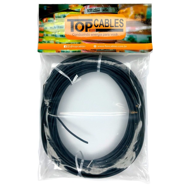 Encontraproduto.com.br - Cabo Elétrico 4mm 25 Metros Top Cables Preto (MP)