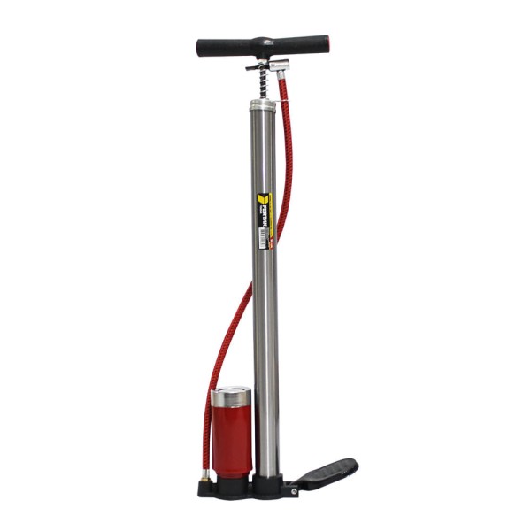Encontraproduto.com.br - Bomba Ar Vertical 50 Cm Com Manômetro Alumínio - Macrolub