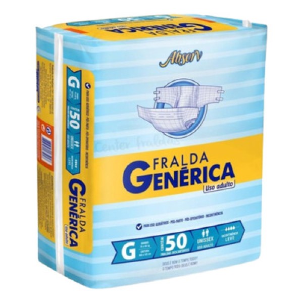 Encontraproduto.com.br - Fralda Geriatrica Absorv Genérica G 50 Unidades