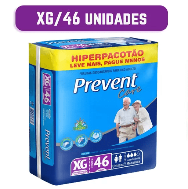 Encontraproduto.com.br - Fralda Geriátrica Prevent Hiper XG com 46 Unidades