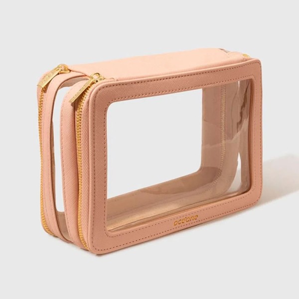 Encontraproduto.com.br - Nécessaire Nude com Transparência - Double Crystal Case