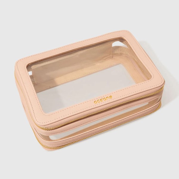Encontraproduto.com.br - Nécessaire Nude com Transparência - Double Crystal Case