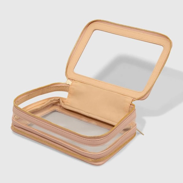Encontraproduto.com.br - Nécessaire Nude com Transparência - Double Crystal Case