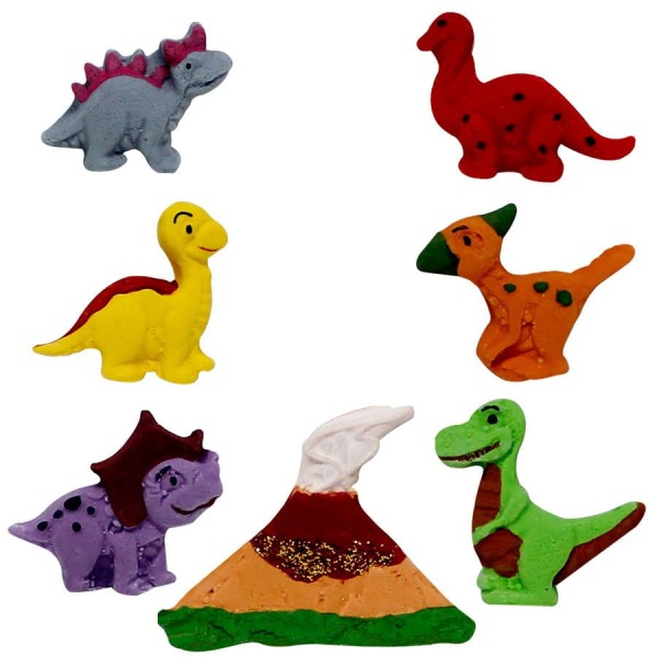 Encontraproduto.com.br - Confeitos de Açúcar Mini Dinossauros 7 Unidades ABELHA CONFEITEIRA