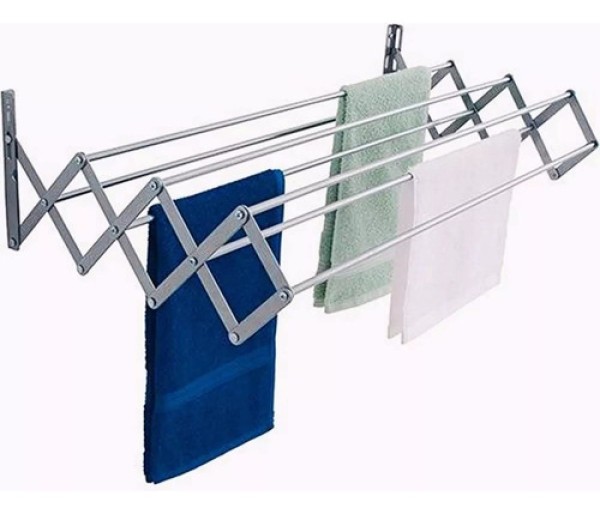 Encontraproduto.com.br - Varal De Parede Sanfonado 80cm Alumínio