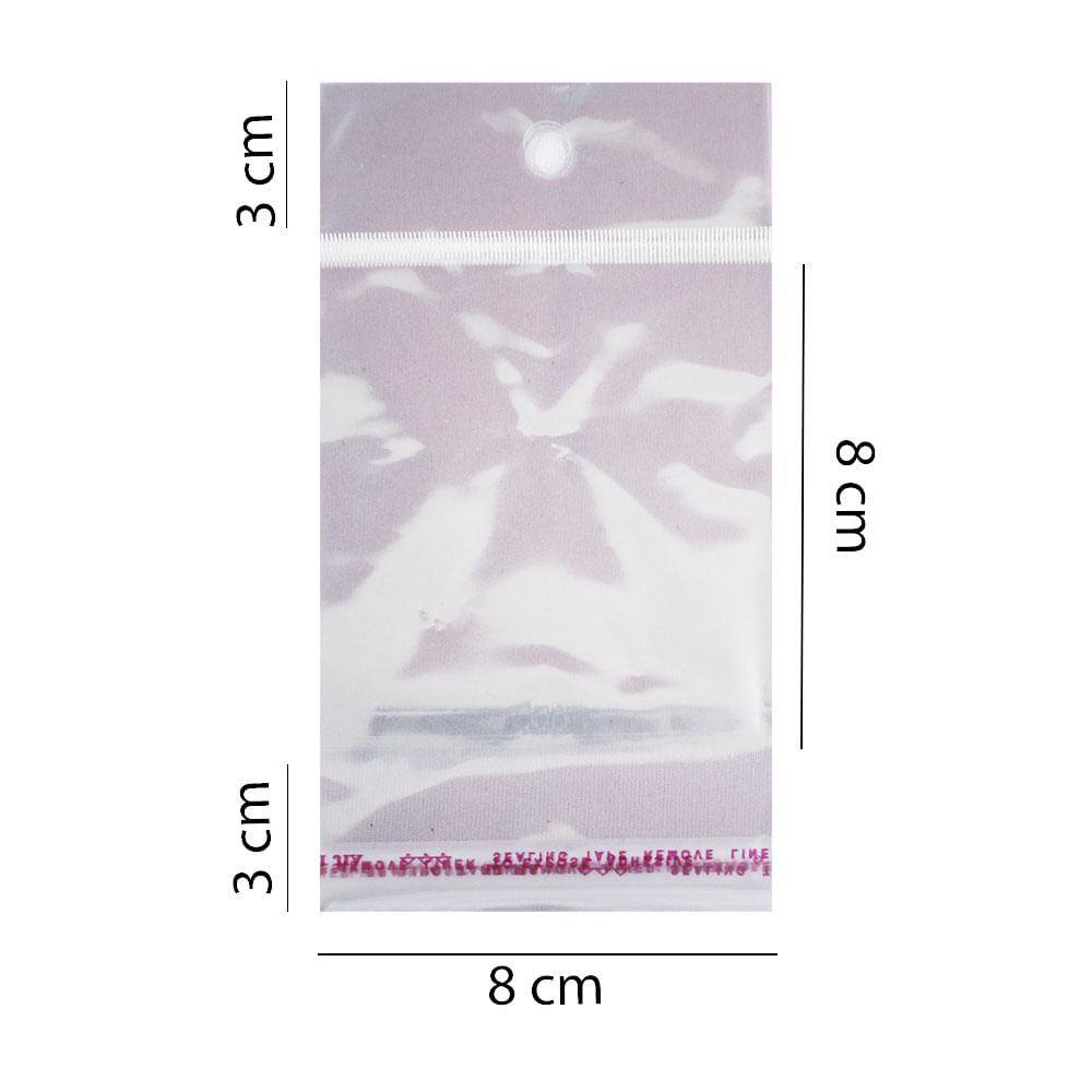 Encontraproduto.com.br - 1000 Unidades saco Plástico Adesivado com Solapa 8x8+3 cm