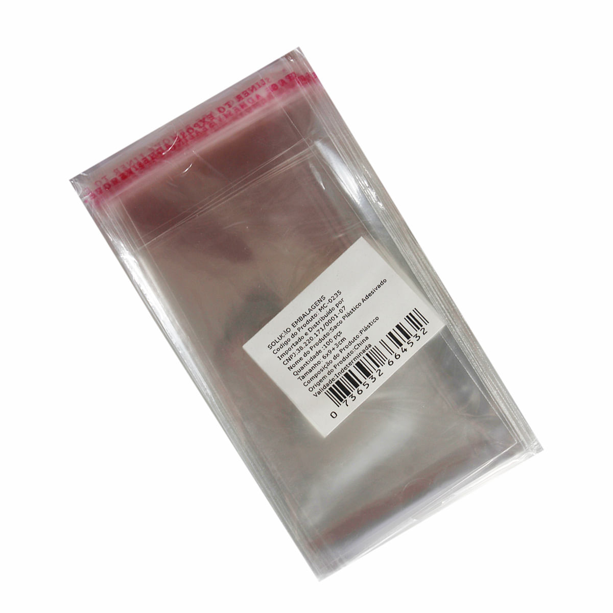 Encontraproduto.com.br - Saco Plástico Adesivado sem Solapa 6x9cm pct com 100 uni