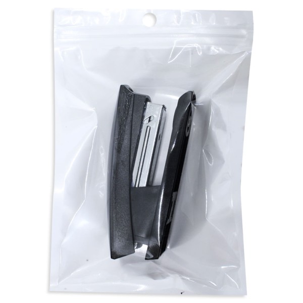 Encontraproduto.com.br - 100 un Saco Hermético 13x19 cm Fundo Branco Visor com Furo