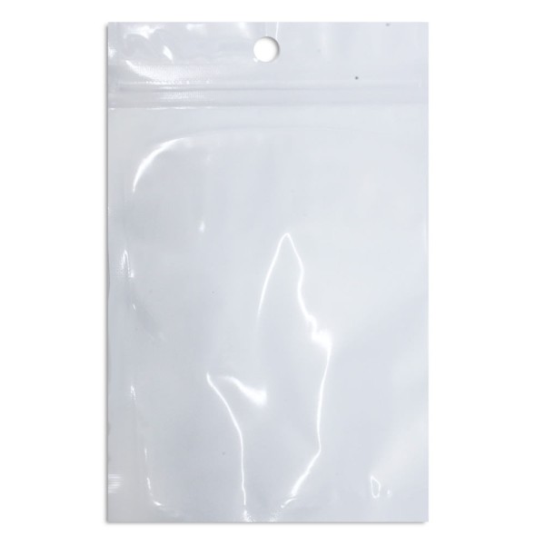 Encontraproduto.com.br - 100 un Saco Hermético 13x19 cm Fundo Branco Visor com Furo