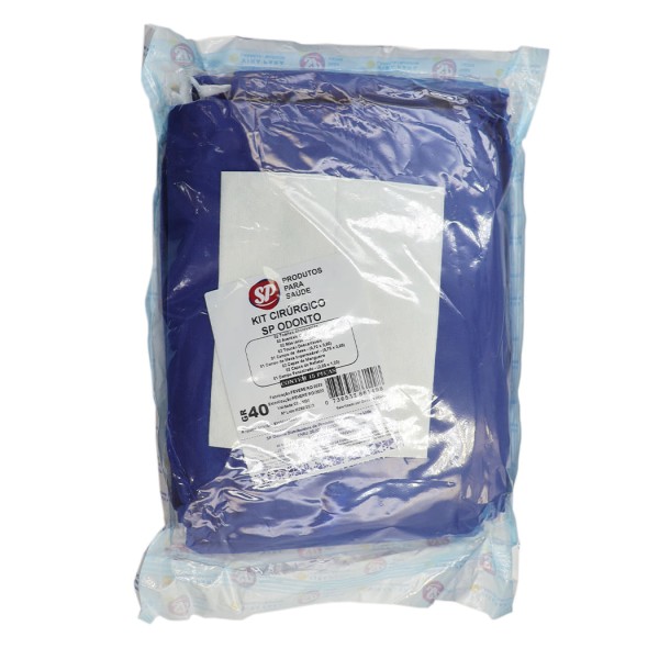 Encontraproduto.com.br - Kit Cirúrgico Estéril Implante Azul Marinho Gr40 com 15 peças - SP Odonto