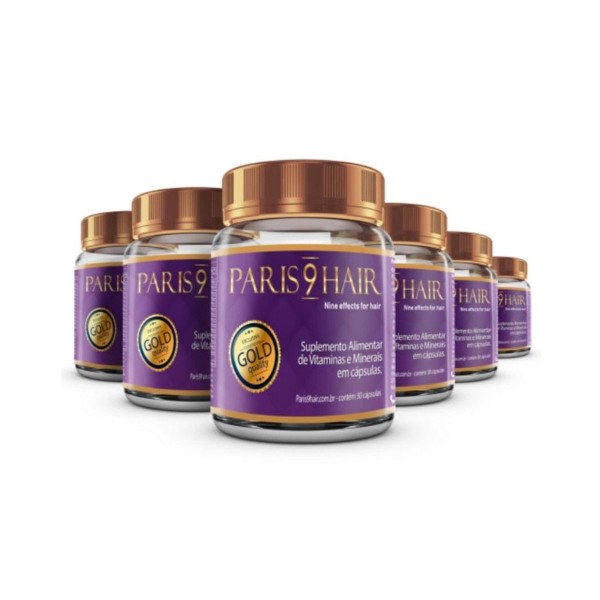 Encontraproduto.com.br - Suplemento Vitamínico Capilar Nutrição Paris 9 Hair 6 Unidades