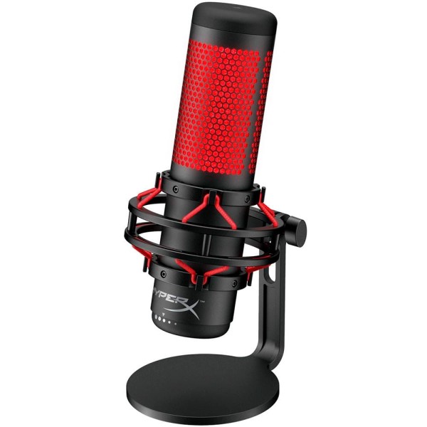 Encontraproduto.com.br - Microfone HyperX QuadCast, LED, USB, Preto, HX-MICQC-BK