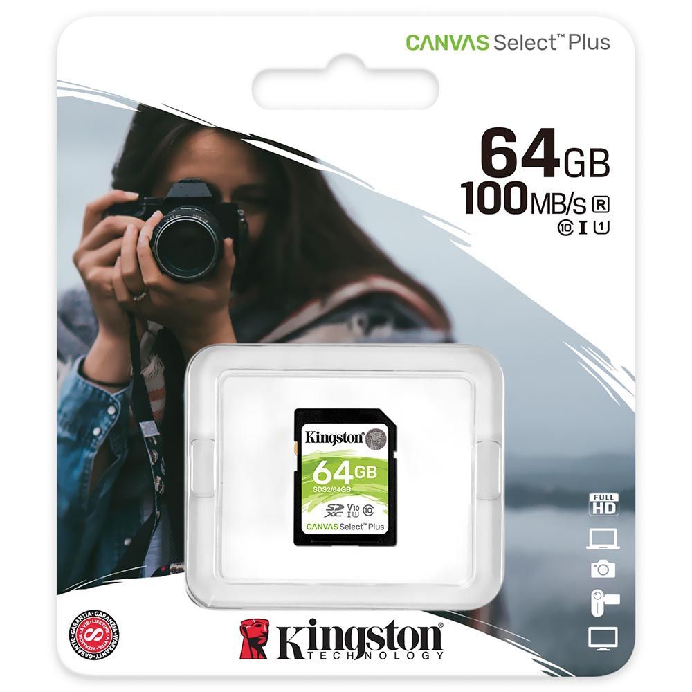 Encontraproduto.com.br - Cartão de Memória SD XC HD 64GB SDS2/64GB - Kingston