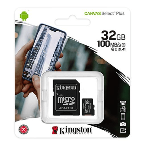 Cartão de Memória Micro SD Kingston 32GB + Adapt SD