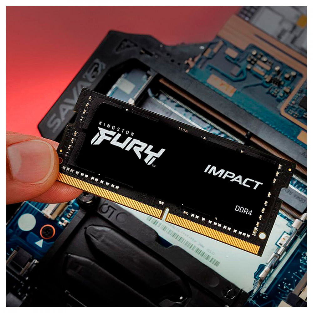 Encontraproduto.com.br - Memória Gamer Kingston 16GB SODIMM DDR4 Fury Impact 3200MHz 1,2V 1Rx8 para notebooks