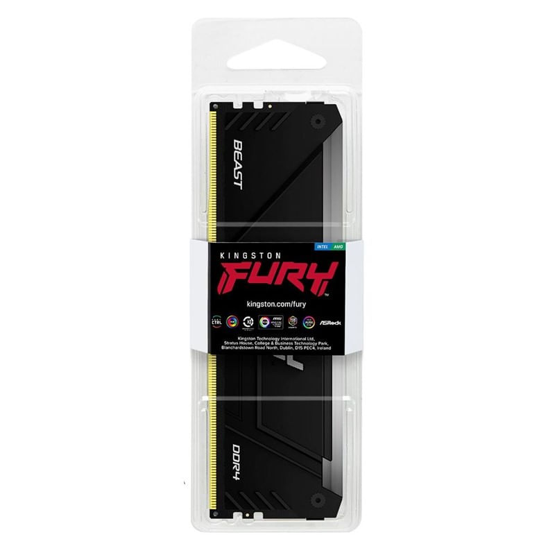 Encontraproduto.com.br - Memória Ram para Desktop 32GB DDR4 3200Mhz Fury Beast RGB KF432C16BB2A/32 - Kingston