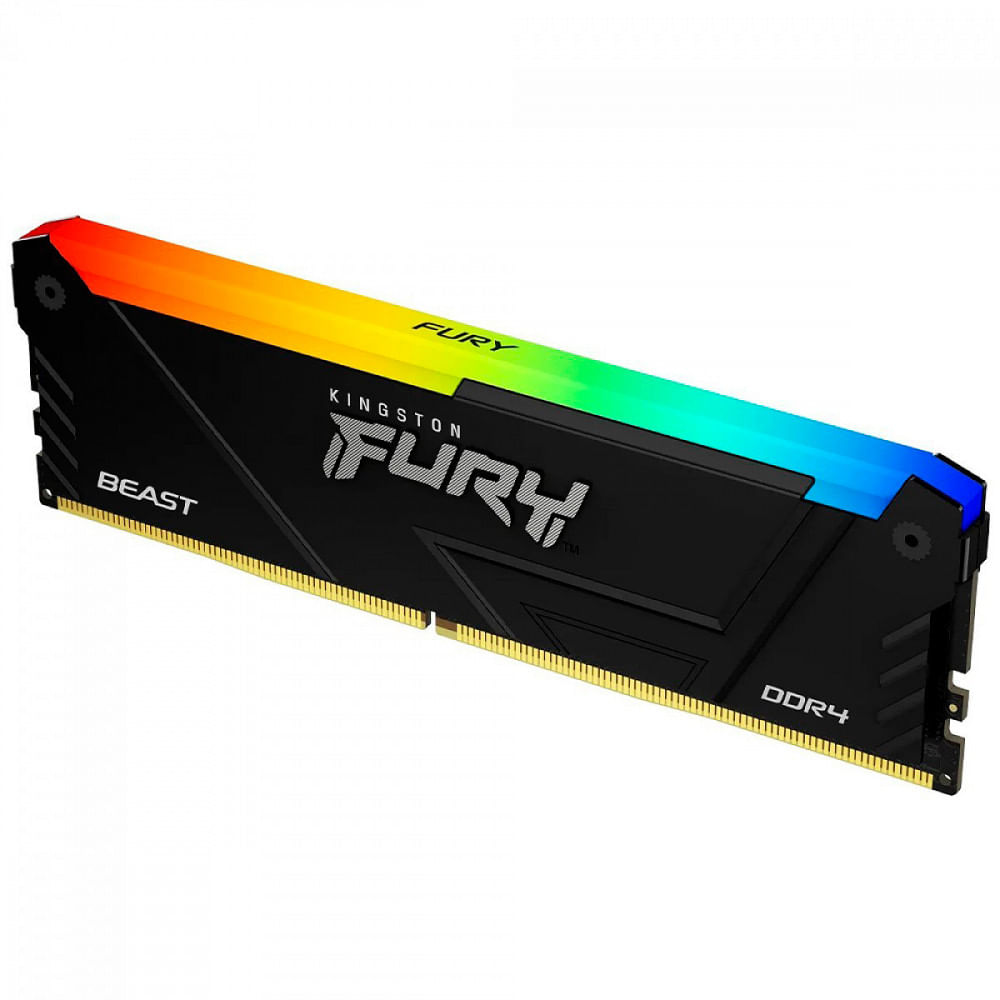 Encontraproduto.com.br - Memória Ram para Desktop 16GB DDR4 3200Mhz Fury Beast RGB KF432C16BB2A/16 - Kingston