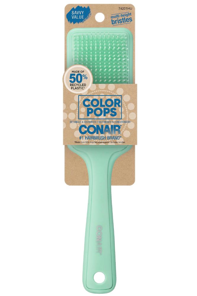 Encontraproduto.com.br - Conair Color Pops Escova de Cabelo Verde com Cerdas Flexíveis