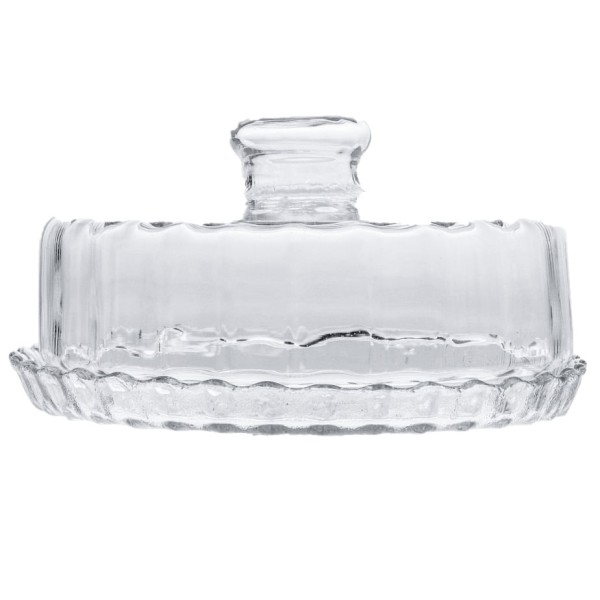 Encontraproduto.com.br - Boleira De Vidro Com Tampa Trabalhada Estilo Veneto