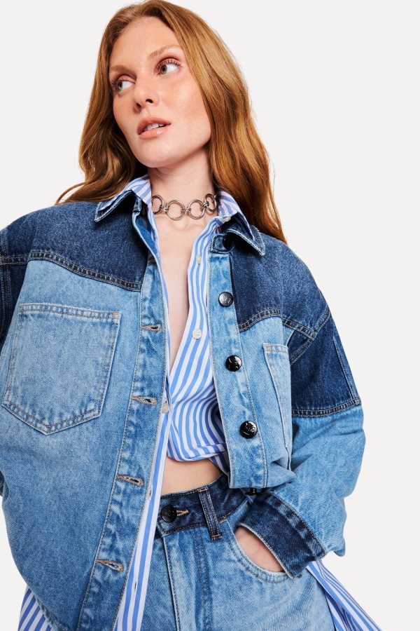 Encontraproduto.com.br - Jaqueta Mix Jeans