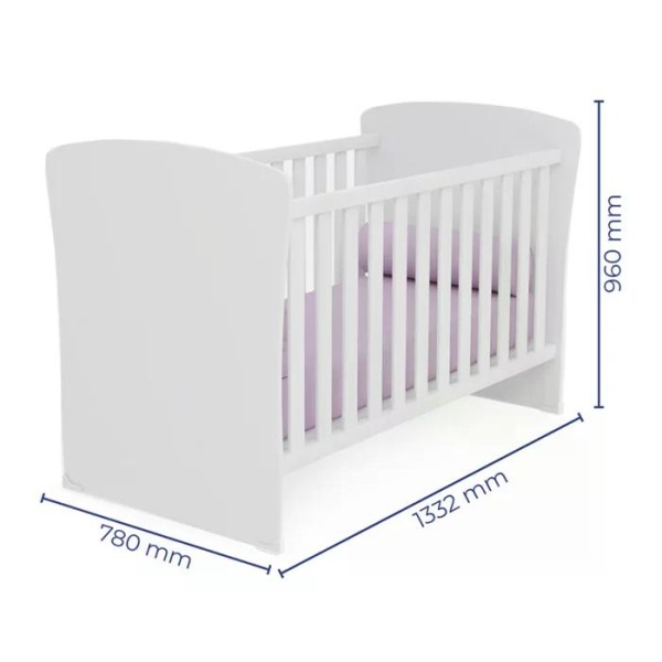 Encontraproduto.com.br - Berço Mini Cama 2484 E Guarda Roupa 2617 Doce Sonho Branco Com Colchao Qmovi