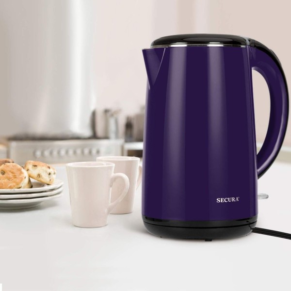 Encontraproduto.com.br - Secura Chaleira Elétrica De Parede Dupla Em Aço Inoxidável 1.8 Quart