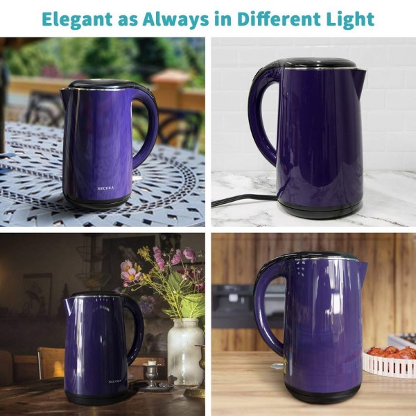 Encontraproduto.com.br - Secura Chaleira Elétrica De Parede Dupla Em Aço Inoxidável 1.8 Quart
