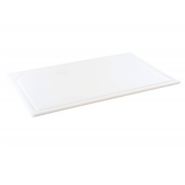 Encontraproduto.com.br - Tabua de Corte em polietileno - branca - canaleta - 50 x 30