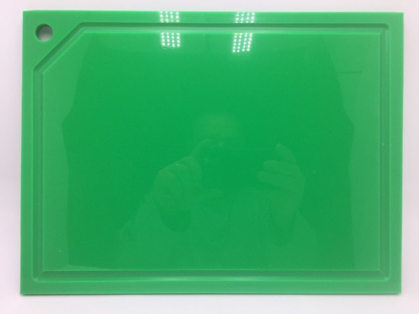 Encontraproduto.com.br - Tabua de Corte em polietileno - Verde - Canaleta - 50 x 30