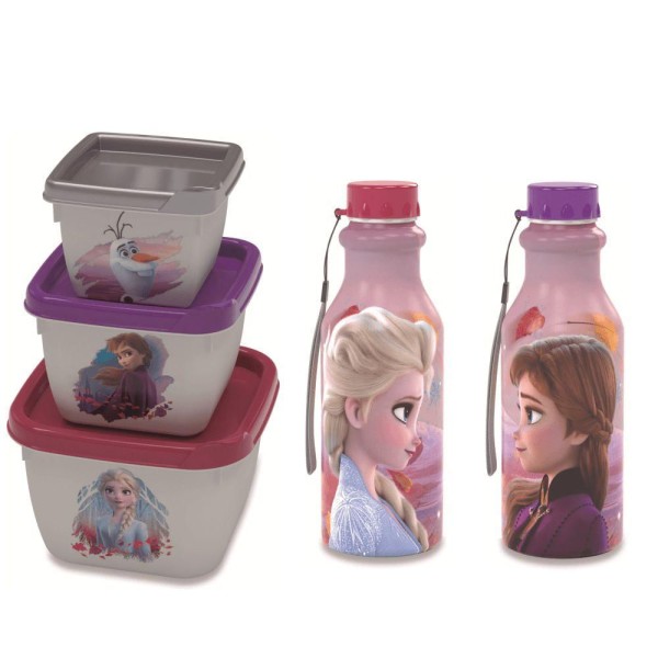 Kit Potes Frozen, Uma Garrafa Vintage Frozen e Uma Anna