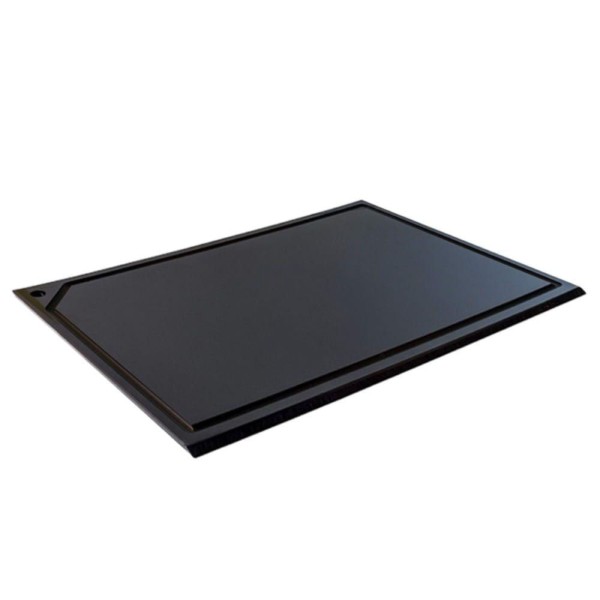 Tabua Corte Canaleta polietileno Preta - 60 x 50 - Churrasco