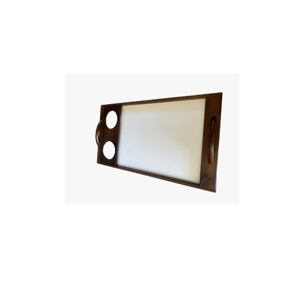Encontraproduto.com.br - Bandeja com suporte para copos - Rustica - Chef Style