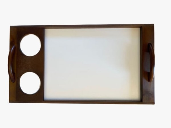 Encontraproduto.com.br - Bandeja com suporte para copos - Rustica - Chef Style
