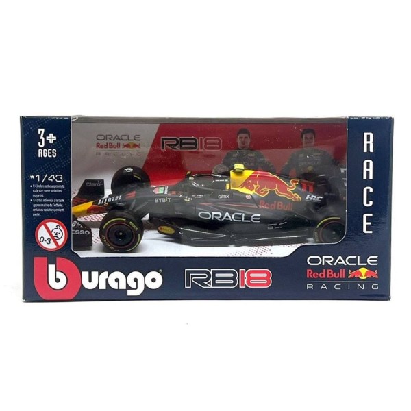 Encontraproduto.com.br - Miniatura Fórmula 1 Oracle Red Bull Racing Rb18 #11 Sergio Perez 2022 1/43 Bburago 38061