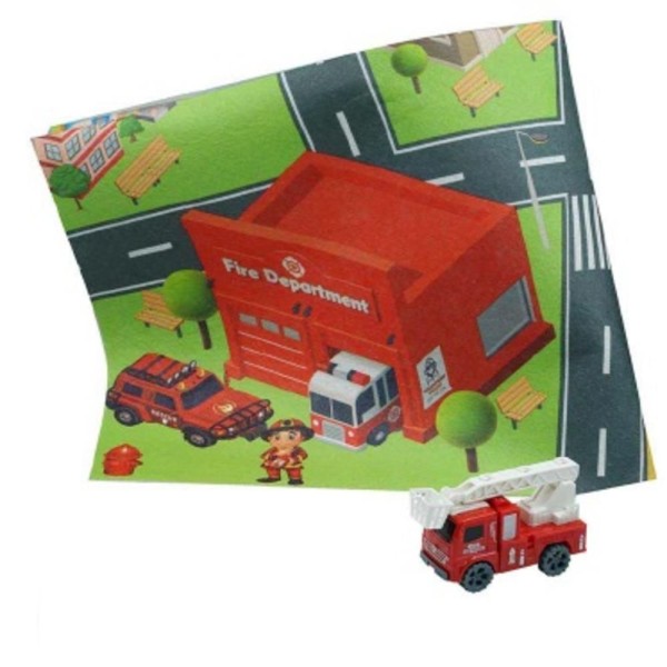 Encontraproduto.com.br - TAPETE DIVERTIDO COM CARRINHO DE BOMBEIRO TATAME ESPUMA INFANTIL BEBE E CRIANCA