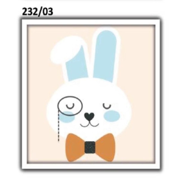 Encontraproduto.com.br - Quadro Tema Safari Decorativo Infantil Coelho Quarto Bebê Animais Coloridos