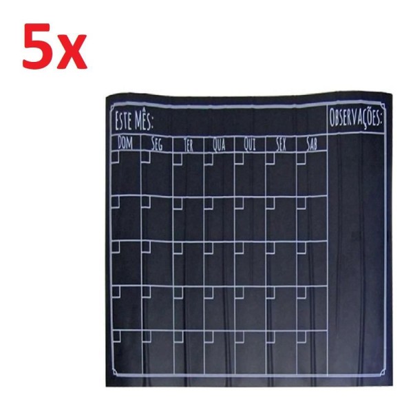 Encontraproduto.com.br - KIT 5 PLANNER QUADRO DE PLANEJAMENTO MENSAL PARA RECADOS LISTA DE COMPRAS AUTOCOLANTE