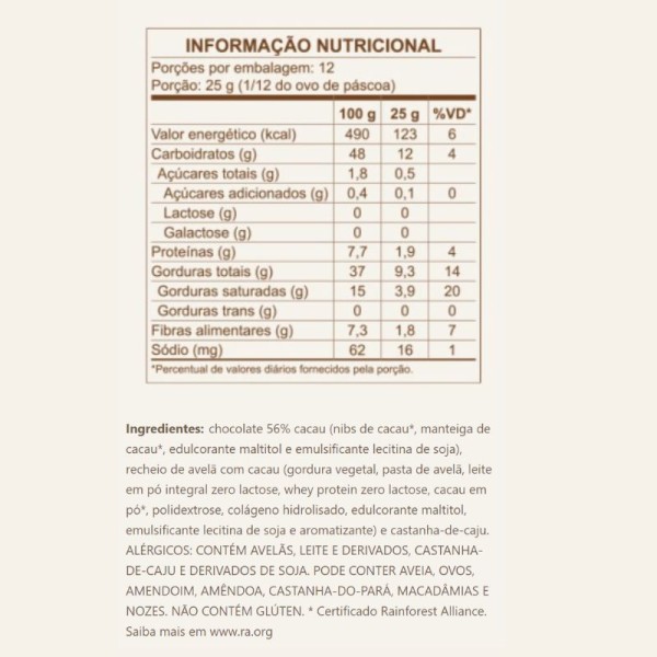Encontraproduto.com.br - Ovo de Páscoa Avelã com Cacau 300g