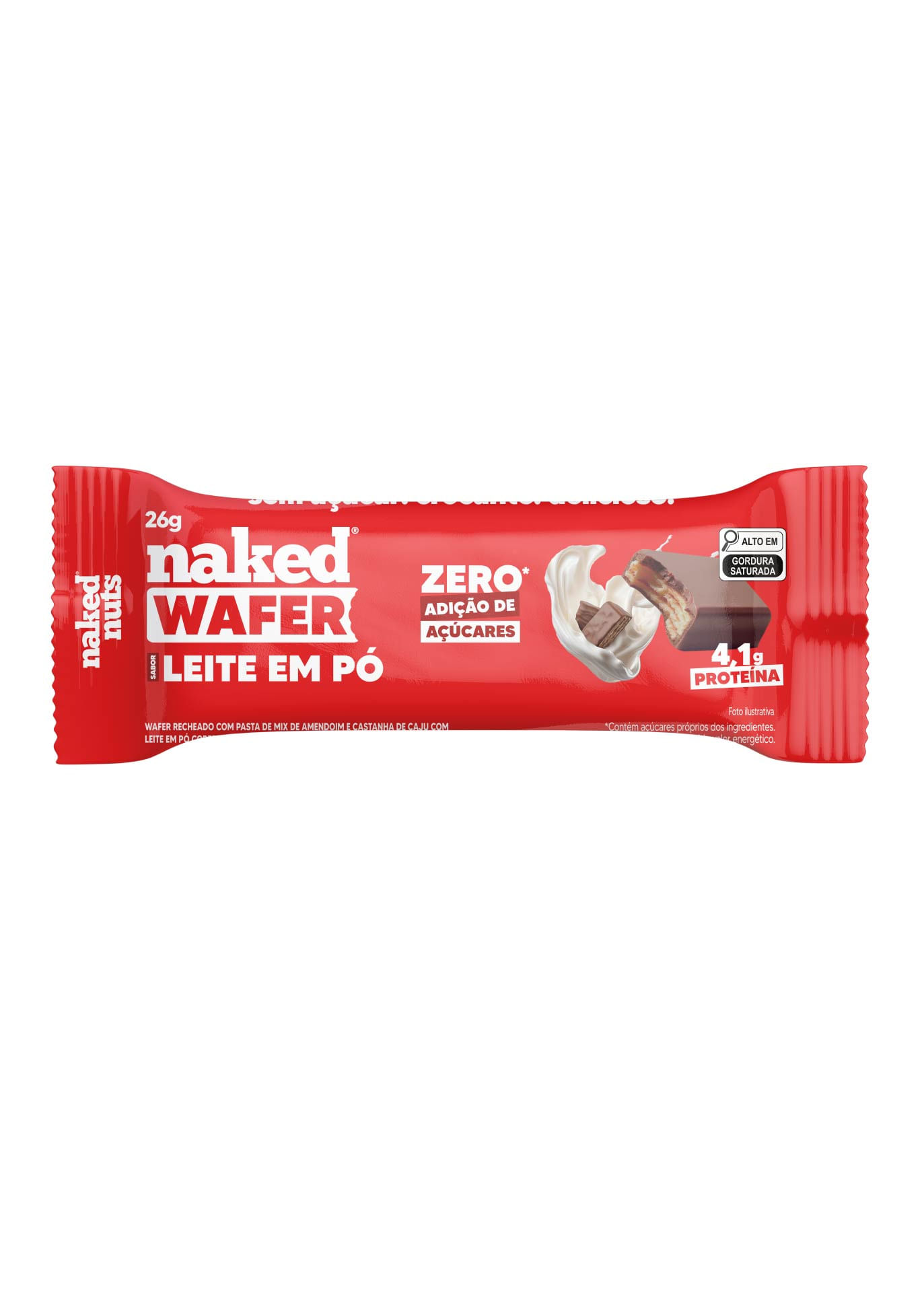 Encontraproduto.com.br - Wafer de Chocolate com Naked de Leite em Pó Naked Nuts 26g