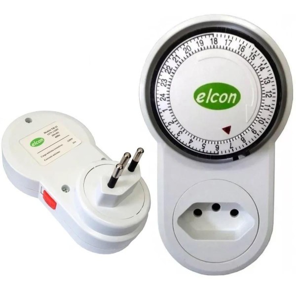 Encontraproduto.com.br - Timer Analógico Temporizador Programável Tomada Bivolt Elcon TM-22