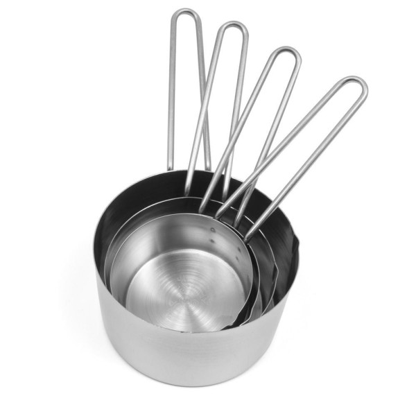 Encontraproduto.com.br - Conjunto de Medidores - Jogo com 4 Xicaras Medidoras - Inox