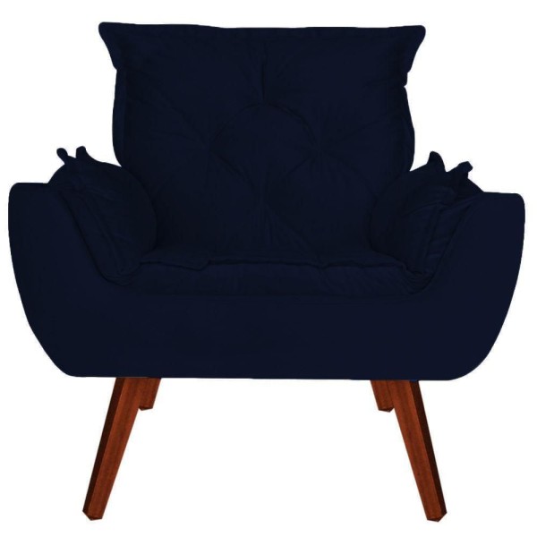 Encontraproduto.com.br - Poltrona Opala Veludo Azul Marinho