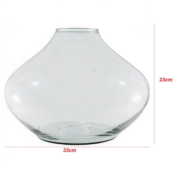 Encontraproduto.com.br - Vaso de Vidro Bojudo Decorativo para Arranjos de Flores, Rolhas