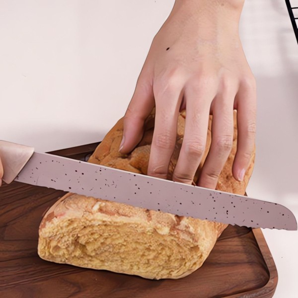 Encontraproduto.com.br - Set de Facas de Cozinha 6 Peças em Aço Inox com Cabos Coloridos, Tesoura e Descascador Inclusos
